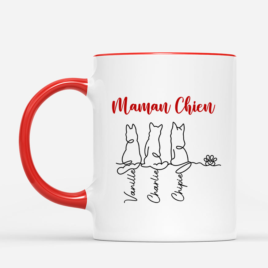 6080MFR2 mug personnalise maman chien avec dessin 6080m6pmc