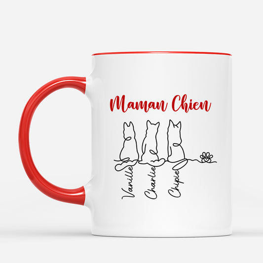 6080MFR2 mug personnalise maman chien avec dessin 6080m6pmc