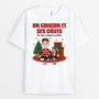 6084AFR1 t shirt personnalise noel une fill et son chat 6084atmcd