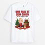 6084AFR1 t shirt personnalise noel une fill et son chien 6084atmcc