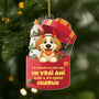 6098OFR1 effet dimpression 3d ornement acrylique personnalise pere noel a envoye un chien 6098oklac