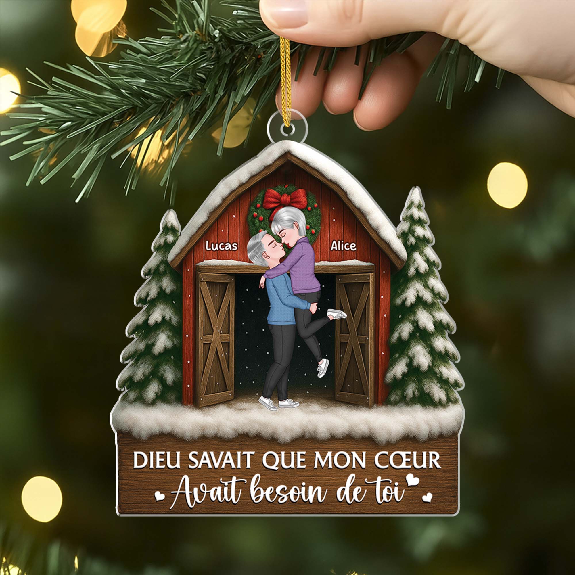 6105OFR2 effet dimpression 3d ornement noel acrylique personnalise couple dieu m_a donne toi 6105okqmg