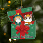 6106OFR1 effet dimpression 3d ornement acrylique personnalise avec chat joyeux noel minou 6106oktnd