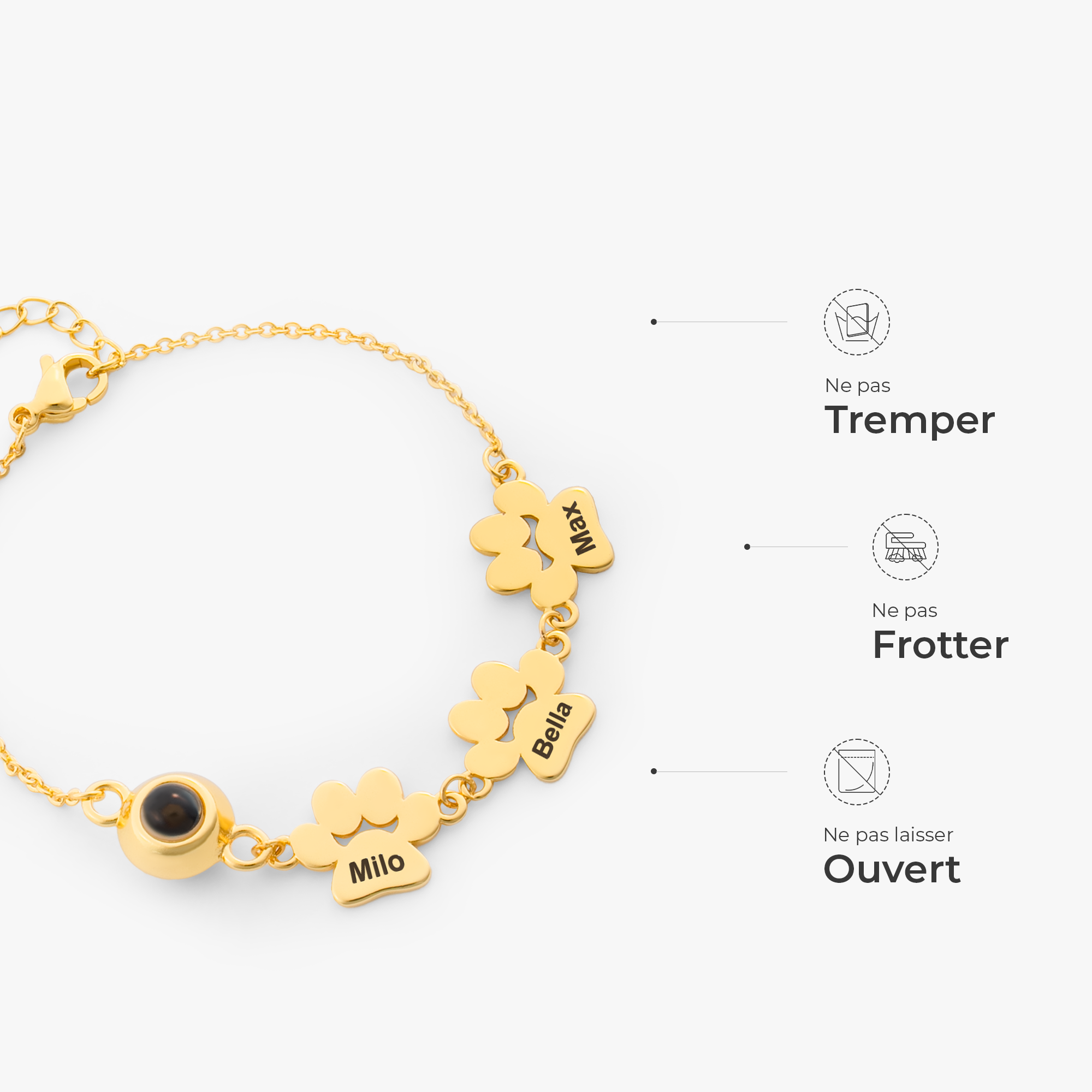 6111JFR4 bracelet personnalise avec photo mon joli chatchien 6111j0v5b