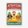 6121EFR1 effet dimpression 3d plaque en metal personnalisee de noel zone patrouillee par chien 6121etyac