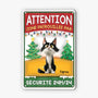 6121EFR2 effet dimpression 3d plaque en metal personnalisee de noel zone patrouillee par chat 6121etyad