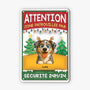 6121EFR2 effet dimpression 3d plaque en metal personnalisee de noel zone patrouillee par chien 6121etyac