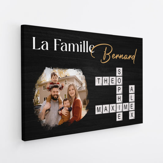 6133CFR2 toile personnalisee avec photo notre famille avec mots croises 6133c8v5i