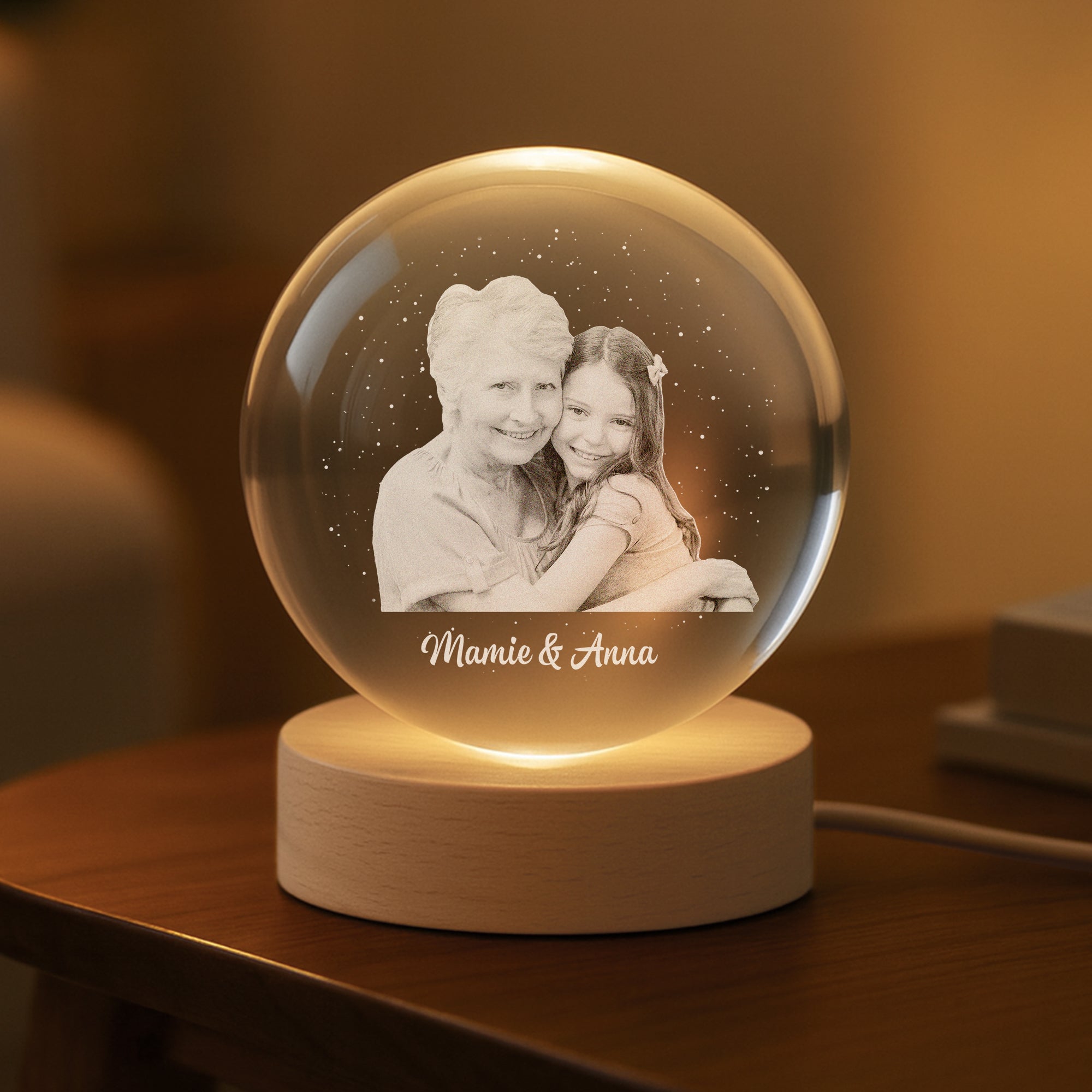 6141LFR2 veilleuse boule de cristal personnalisee photo commemorative tu me manques 6141l6vcd