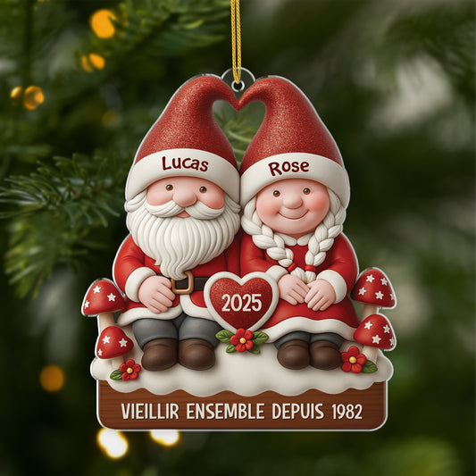 6144OFR1 effet dimpression 3d ornement noel acrylique personnalise vieillir ensemble gnome couple 6144o6lmg_1