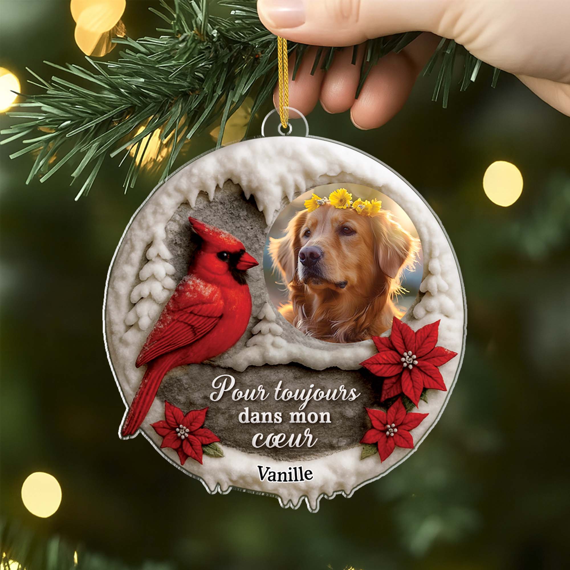 6146OFR2 effet dimpression 3d ornement noel acrylique personnalise commemoratif avec photo je suis toujours avec toi 6146o6vaa