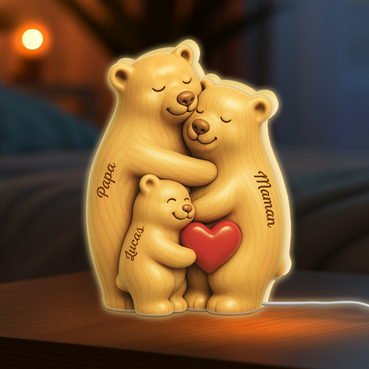 6147LFR1 lightbox personnalisable jolie famille ours 6147l6t5i