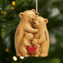 6147OFR1 effet dimpression 3d ornement noel en bois a 1 couche personnalise famille ours 6147o65ti