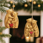 6147OFR2 effet dimpression 3d ornement noel en bois a 1 couche personnalise famille ours 6147o65ti