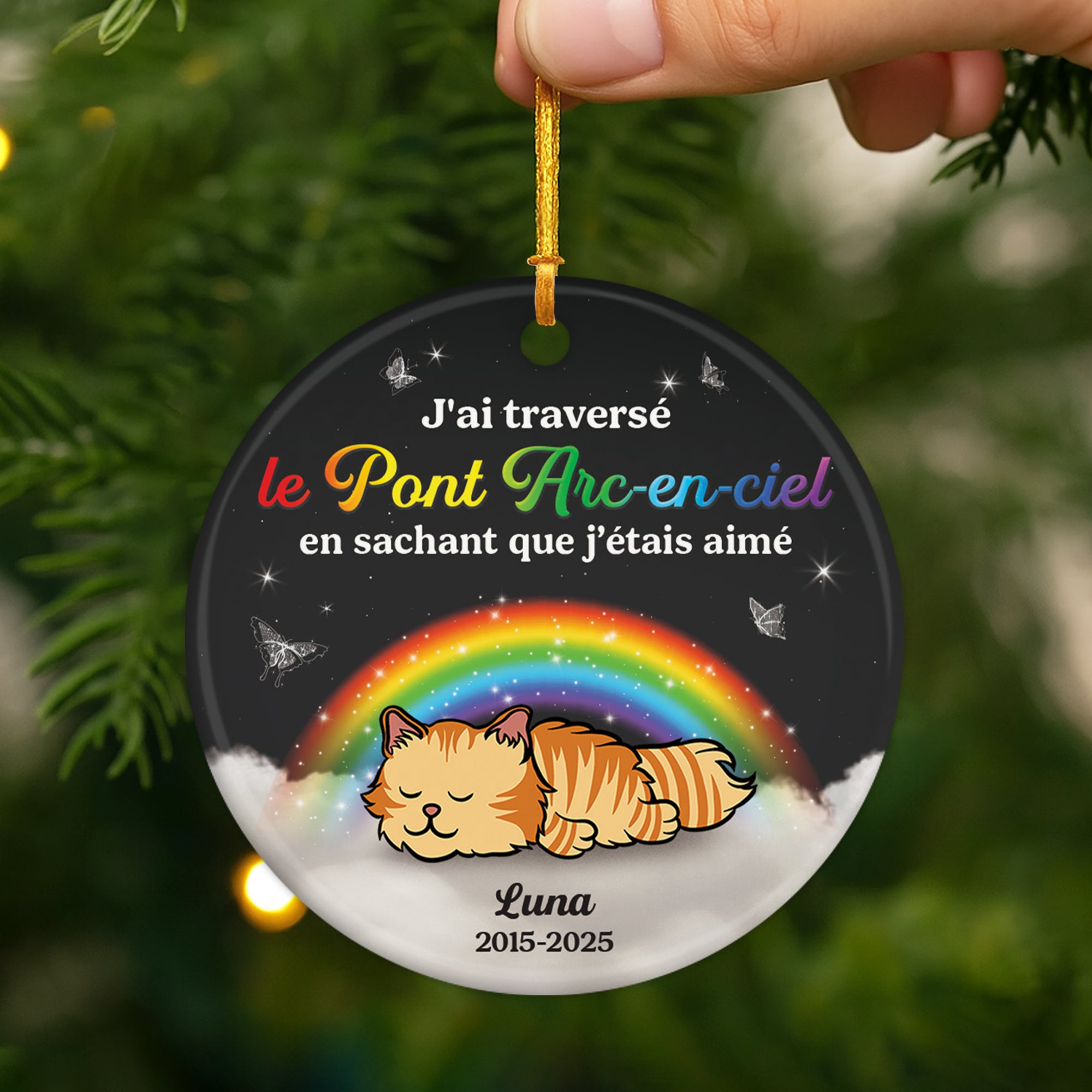 6148OFR1 ornement ceramique personnalise chat commemoratif le pont arc en ciel ait des heures de visite 6148ok6zd2