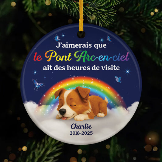6148OFR1 ornement ceramique personnalise chien commemoratif le pont arc en ciel ait des heures de visite 6148ok6zc