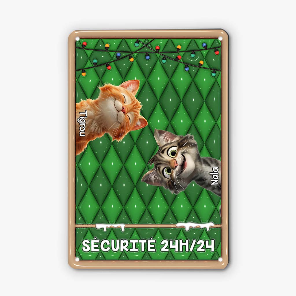 6153EFR2 effet dimpression 3d plaque en metal personnalisee avec chat securite 6153etvad