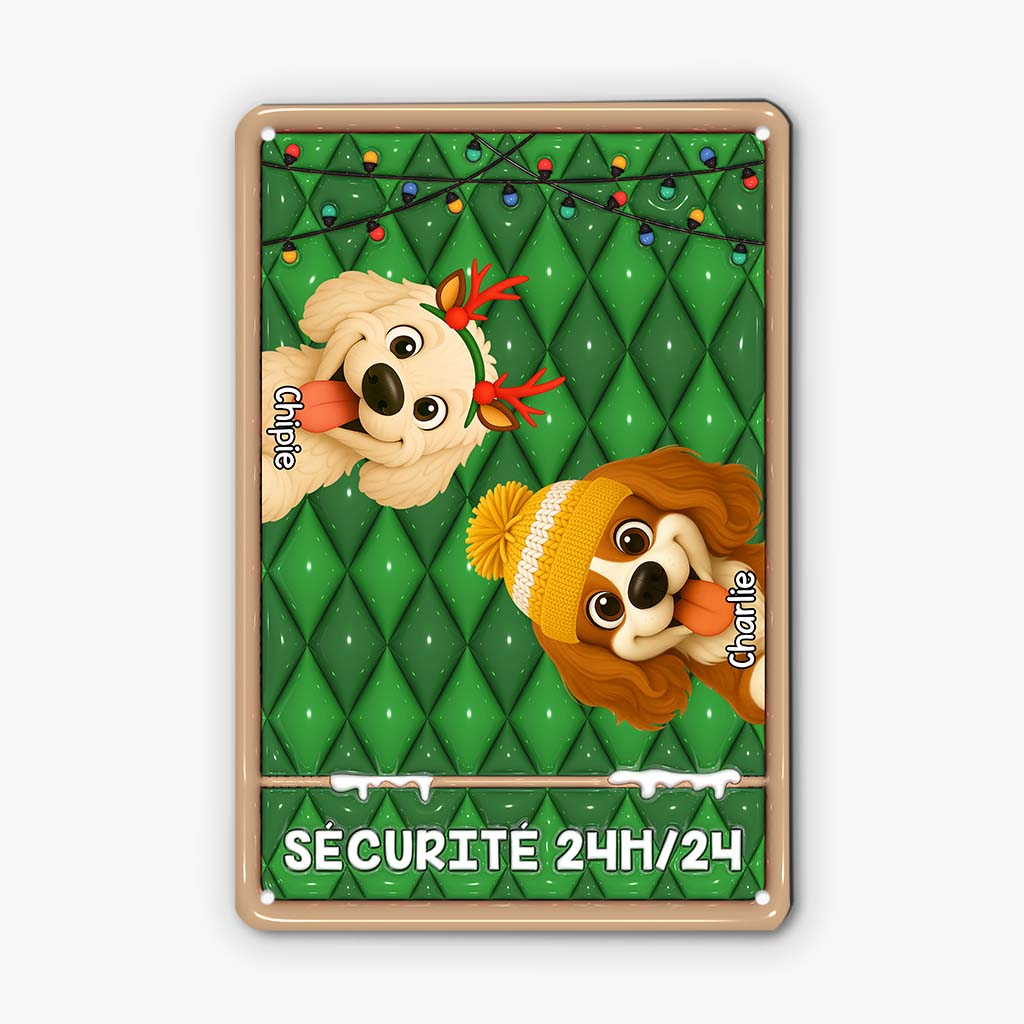 6153EFR2 effet dimpression 3d plaque en metal personnalisee avec chien securite 6153etvac