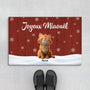 6155DFR1 paillasson personnalise joyeux noel avec chat 6155dttnd