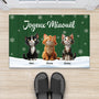 6155DFR2 paillasson personnalise joyeux noel avec chat 6155dttnd
