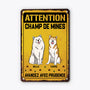 6157EFR2 plaque en metal personnalisee avec chien attention champ de mines 6157e8kzc