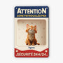 6158EFR2 plaque en metal personnalisee zone patrouillee par chats 6158e