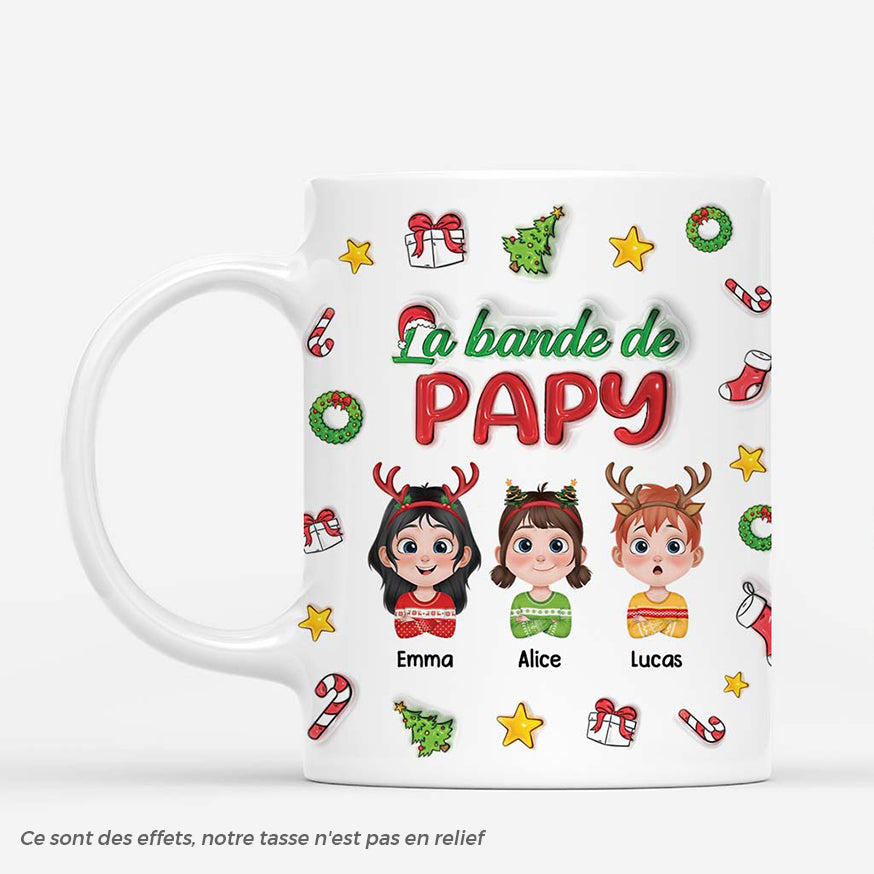 6166MFR1 effet dimpression 3d mug personnalise de noel la bande a papy mamie 6166m8ttb