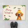 6171DFR1 paillasson personnalise joyeux noel des chiens 6171d3vtc
