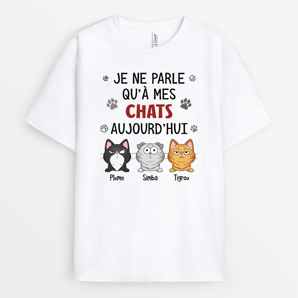 6179AFR1 t shirt personnalise je ne parle qu_a mes chats aujourd_hui 6179a3kmd