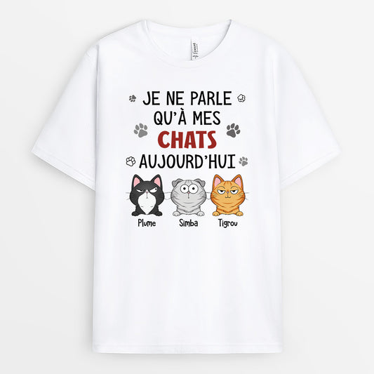 6179AFR1 t shirt personnalise je ne parle qu_a mes chats aujourd_hui 6179a3kmd