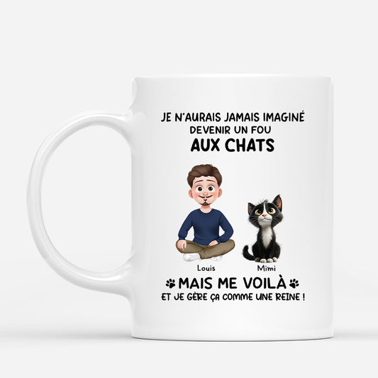 6180MFR1 mug personnalise devenir un fou aux chats 6180mtqzd