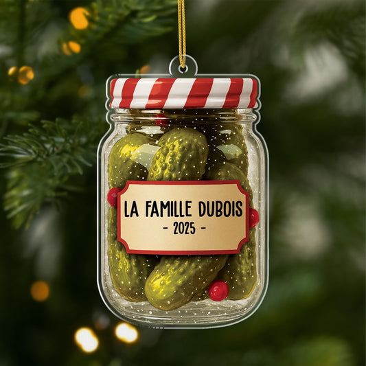 6181OFR1 effet dimpression 3d ornement noel acrylique personnalise famille pot de cornichons 6181okhqi