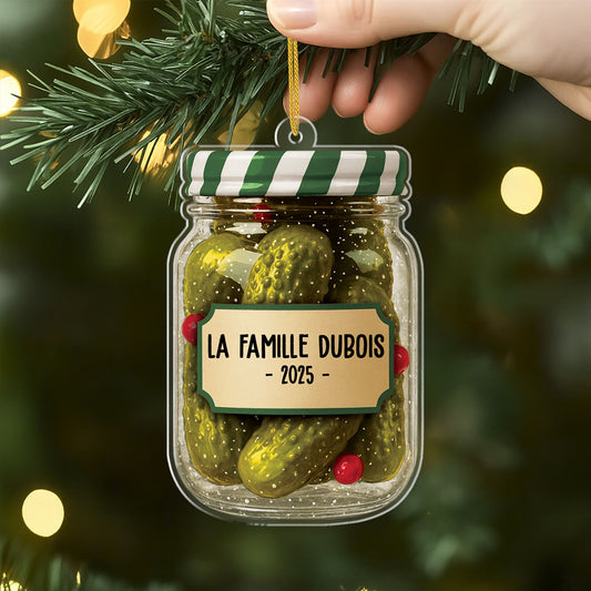 6181OFR2 effet dimpression 3d ornement noel acrylique personnalise famille pot de cornichons 6181okhqi