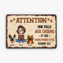6182EFR1 plaque en metal personnalise avec chien attention zone patrouillee 6182e3hac