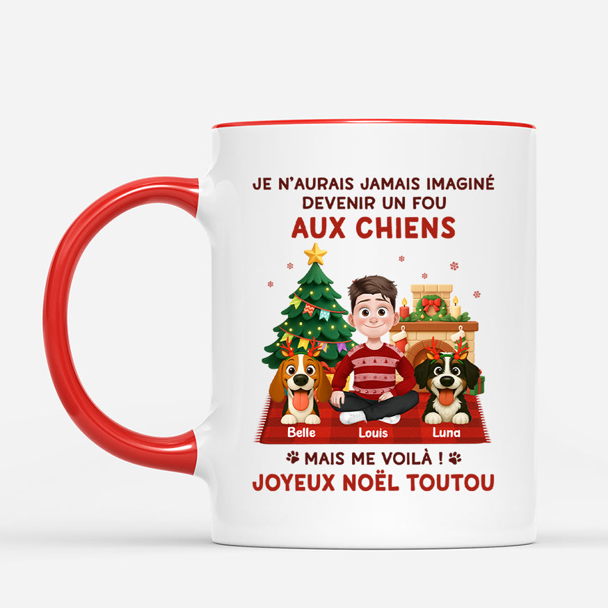 6186MFR1 mug personnalise noel devenir une folle aux chiens 6186mtlzc_2