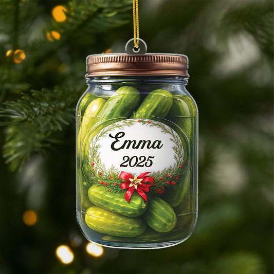 6189OFR1 effet dimpression 3d ornement noel acrylique personnalise pour femme et homme pot de cornichons 6189o8vza
