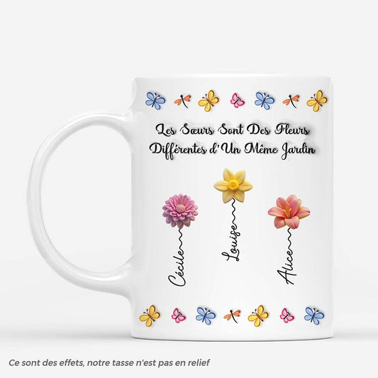 6192MFR1 effet dimpression 3d mug personnalise soeurs sont des fleurs differentes 6192m8vta_76ff4f62 6ced 4365 bd8d e63760fb55a1