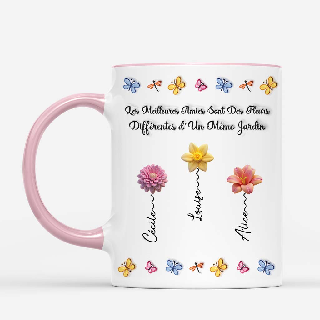 6192MFR2 effet dimpression 3d mug personnalise soeurs sont des fleurs differentes 6192m8vta
