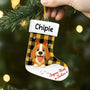 6193OFR1 ornement noel chaussette acrylique personnalise avec chien joyeux noel minou 6193ok6ac2