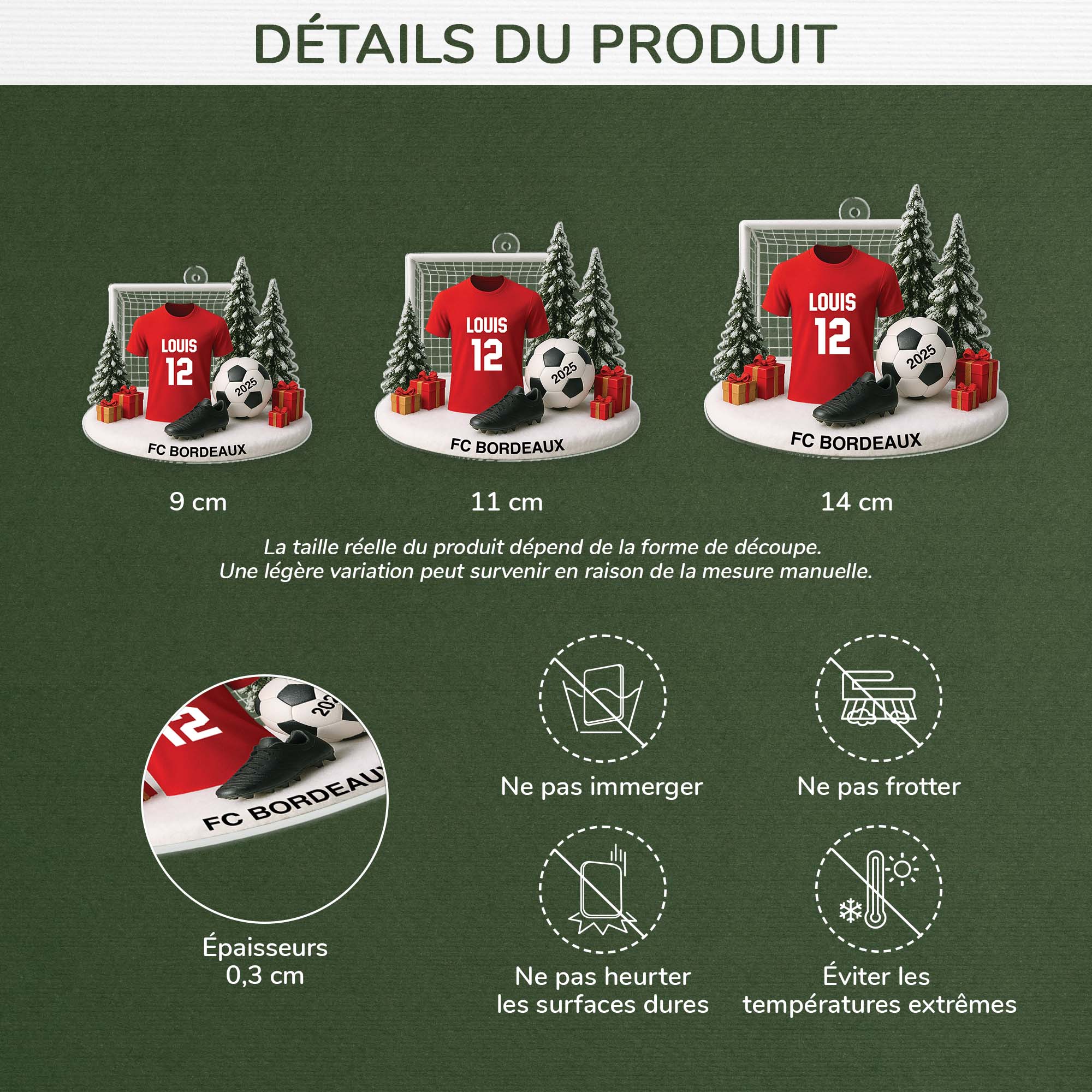 6199OFR3 effet dimpression 3d ornement noel acrylique personnalise mon equipe de foot 6199o8t5b