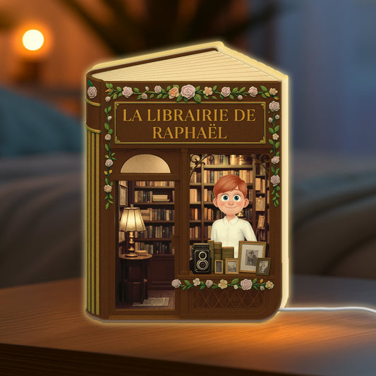 6201LFR2 lightbox personnalisable femmehomme librairie pour amoureux des livres 6201l8l5a