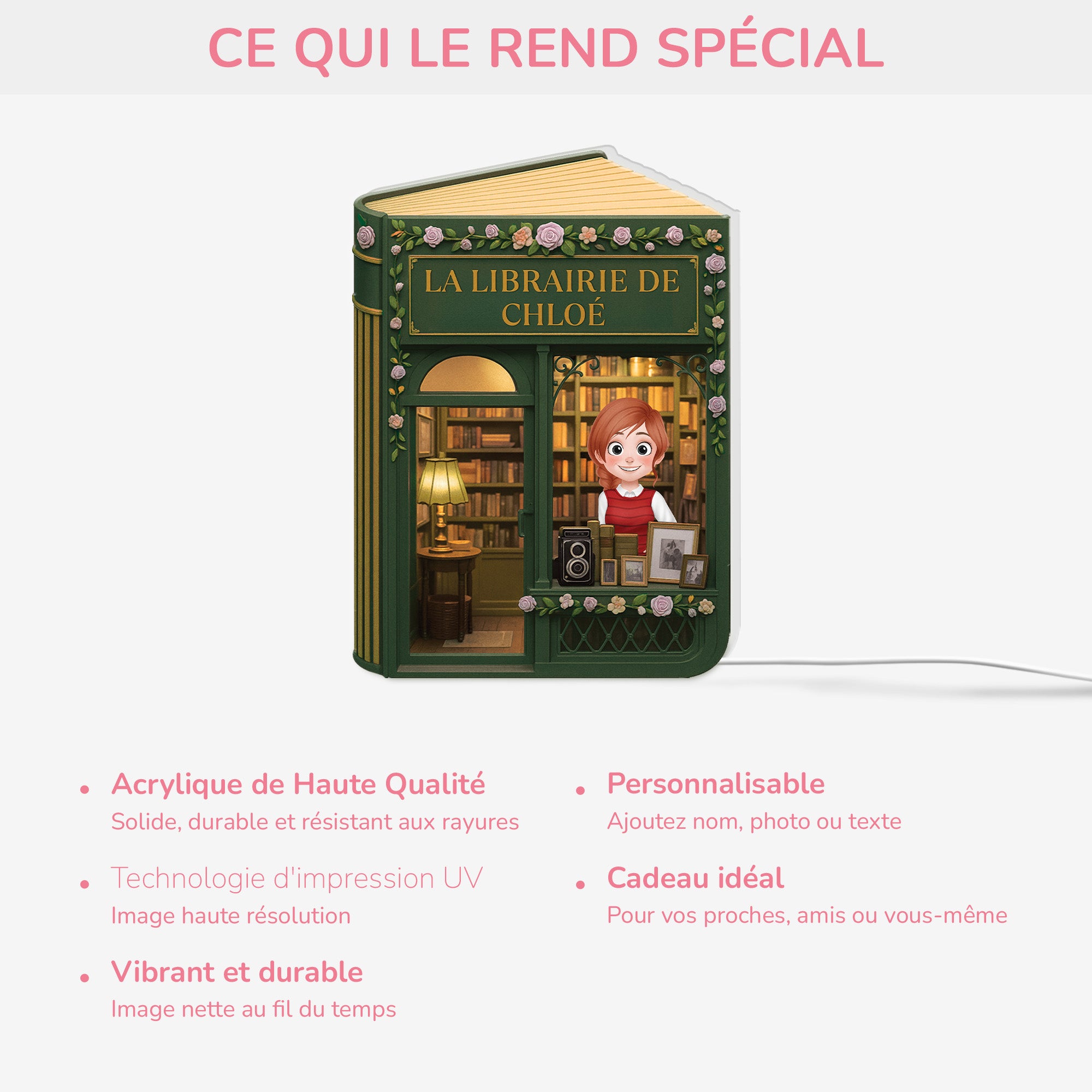 6201LFR4 lightbox personnalisable femmehomme librairie pour amoureux des livres 6201l8l5a