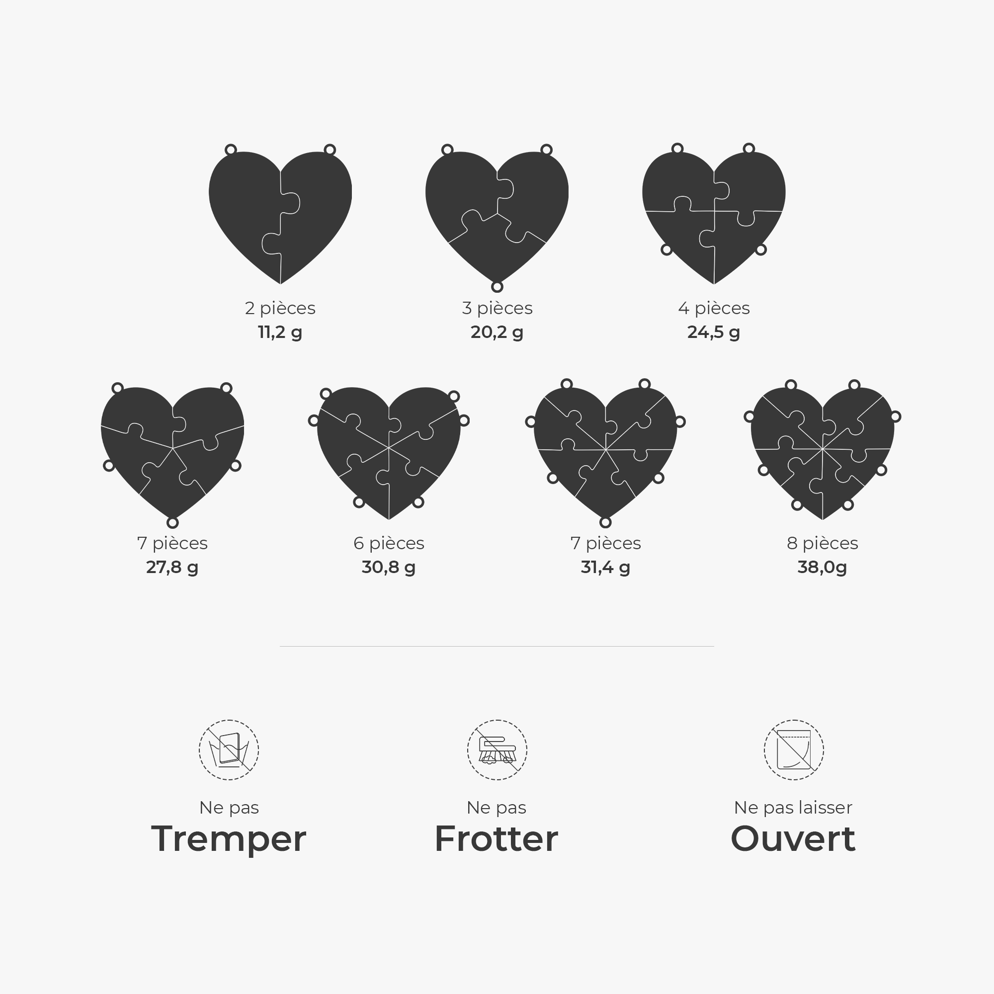 6210JFR4 collier personnalise famille notre coeur en puzzle 6210j0h0a