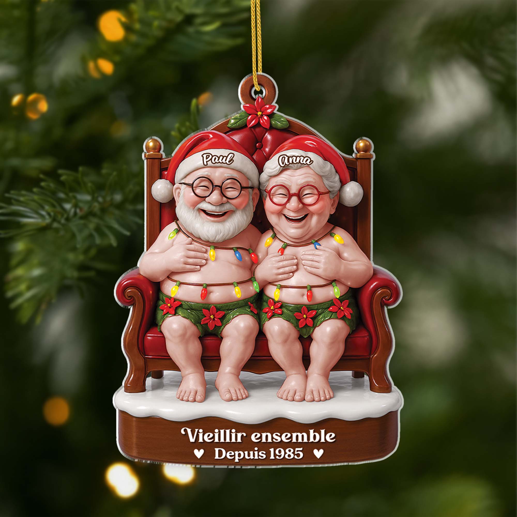 6218OFR1 effet dimpression 3d ornement noel acrylique personnalise pour cadeau couple drole vieillir ensemble 6218o6vtg