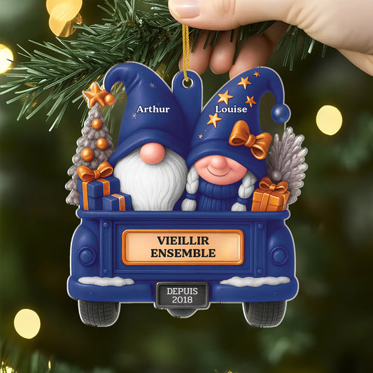 6230OFR2 effet dimpression 3d ornement noel acrylique personnalise vieillir ensemble couple avec voiture 6230o8vng