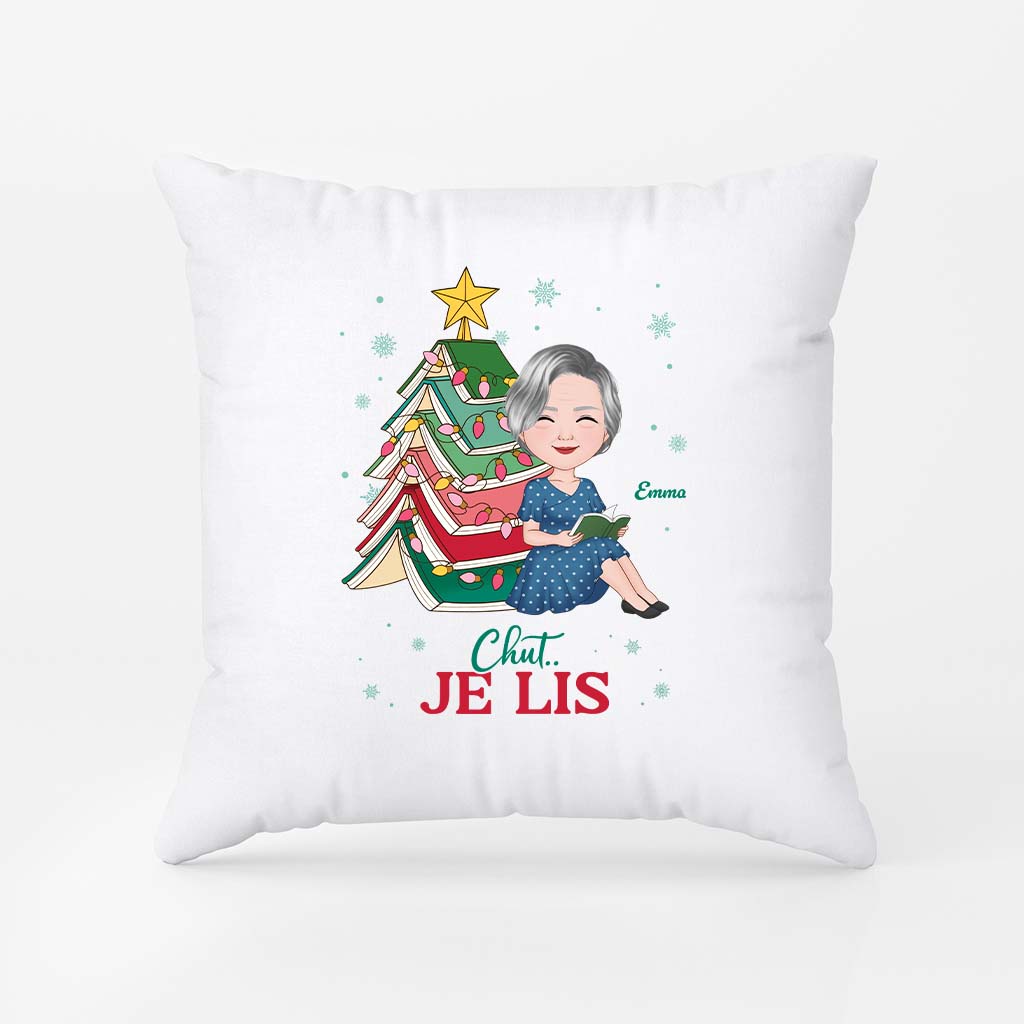 6233PFR2 coussin personnalise femme amoureuse des livres deja prise pour noel 6233pkl5a