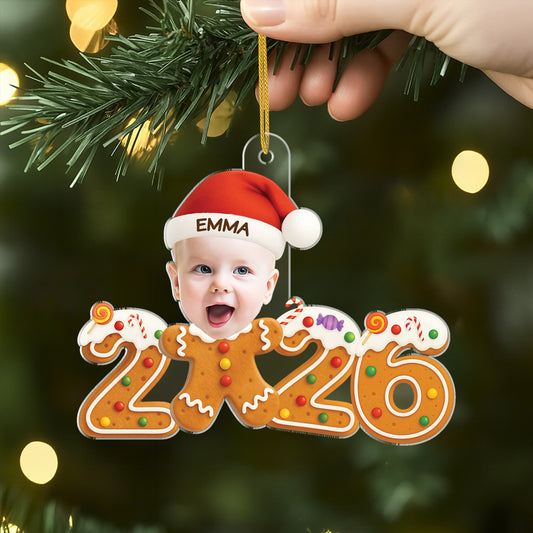 6246OFR2 effet dimpression 3d ornement noel acrylique personnalise avec photo bebe pain d_epices 6246o8vak