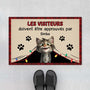 6248DFR1 paillasson personnalise chat noel visiteurs doivent etre approuves par 6248dklnd_1