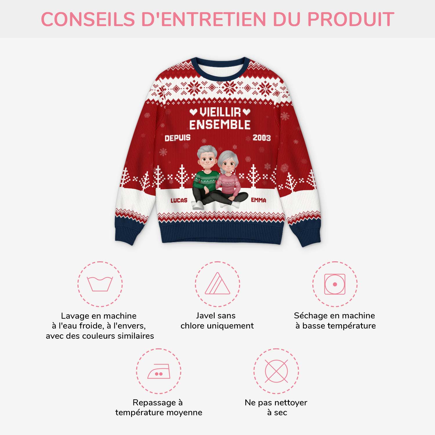 Pull Femme Uni Imprimé Amusant - Col Bénitier - Coupe Décontractée - Cadeau De Noël Ou Tenue Quotidienne