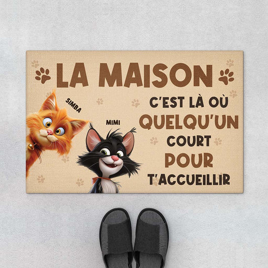 6259DFR1 paillasson chat personnalise la ou quelqu_un court pour t_accueillir 6259d8vzd